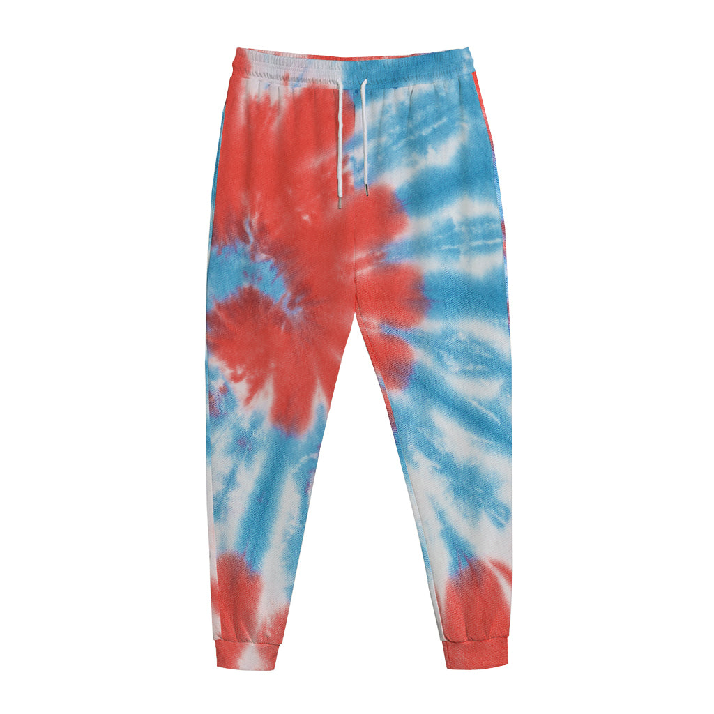 Orange And Blue Tie Dye Print Jogger Pants