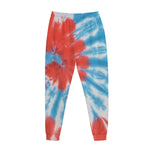 Orange And Blue Tie Dye Print Jogger Pants