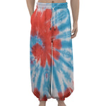 Orange And Blue Tie Dye Print Lantern Pants