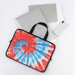 Orange And Blue Tie Dye Print Laptop Sleeve With Handle