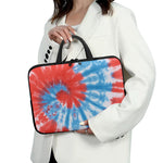Orange And Blue Tie Dye Print Laptop Sleeve With Handle