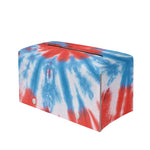 Orange And Blue Tie Dye Print Leather Tissue Box Cover