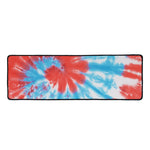 Orange And Blue Tie Dye Print Long Kitchen Mat