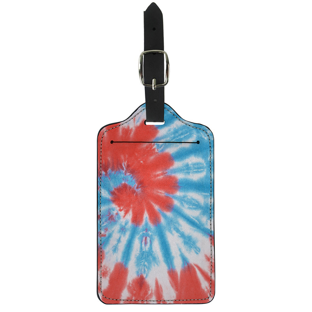 Orange And Blue Tie Dye Print Luggage Tag