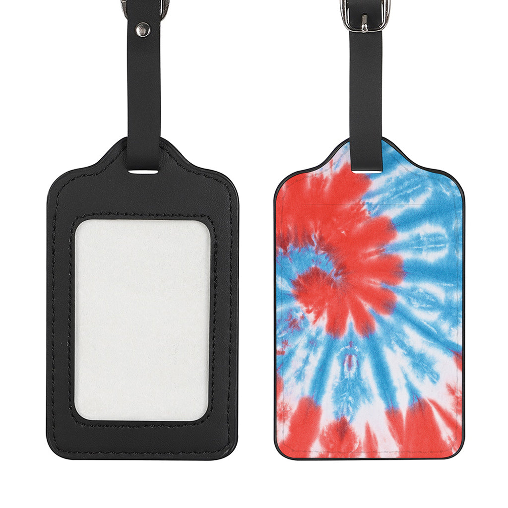 Orange And Blue Tie Dye Print Luggage Tag