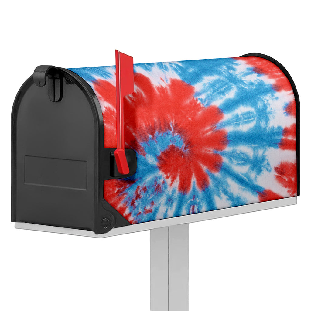 Orange And Blue Tie Dye Print Mailbox Cover