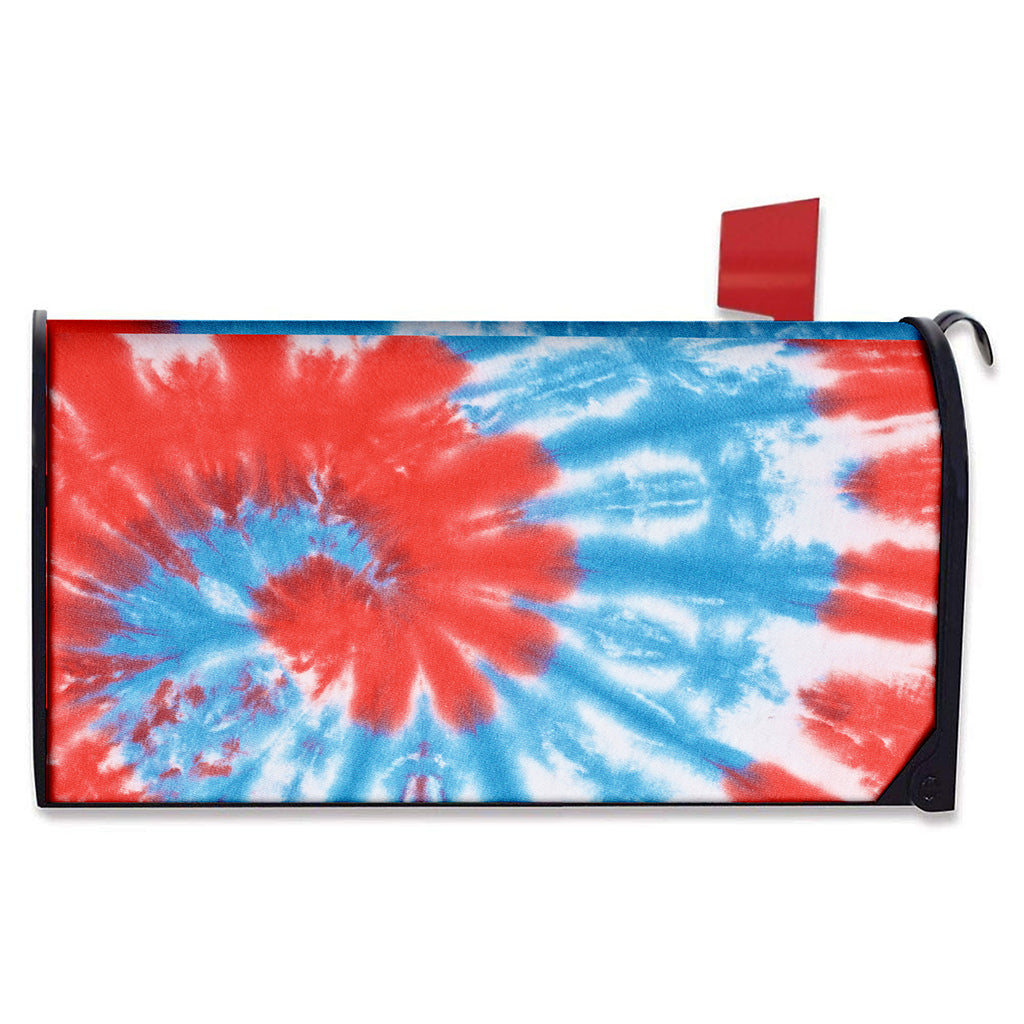 Orange And Blue Tie Dye Print Mailbox Cover