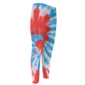 Orange And Blue Tie Dye Print Men's Compression Pants