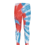 Orange And Blue Tie Dye Print Men's leggings