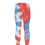 Orange And Blue Tie Dye Print Men's leggings