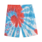 Orange And Blue Tie Dye Print Men's Sports Shorts