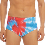 Orange And Blue Tie Dye Print Men's Triangle Swim Briefs