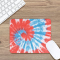 Orange And Blue Tie Dye Print Mouse Pad