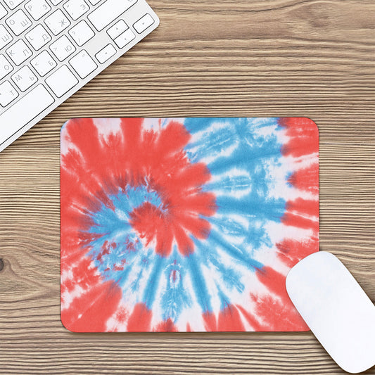 Orange And Blue Tie Dye Print Mouse Pad