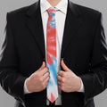 Orange And Blue Tie Dye Print Necktie