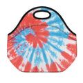 Orange And Blue Tie Dye Print Neoprene Lunch Bag