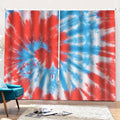 Orange And Blue Tie Dye Print Pencil Pleat Curtains