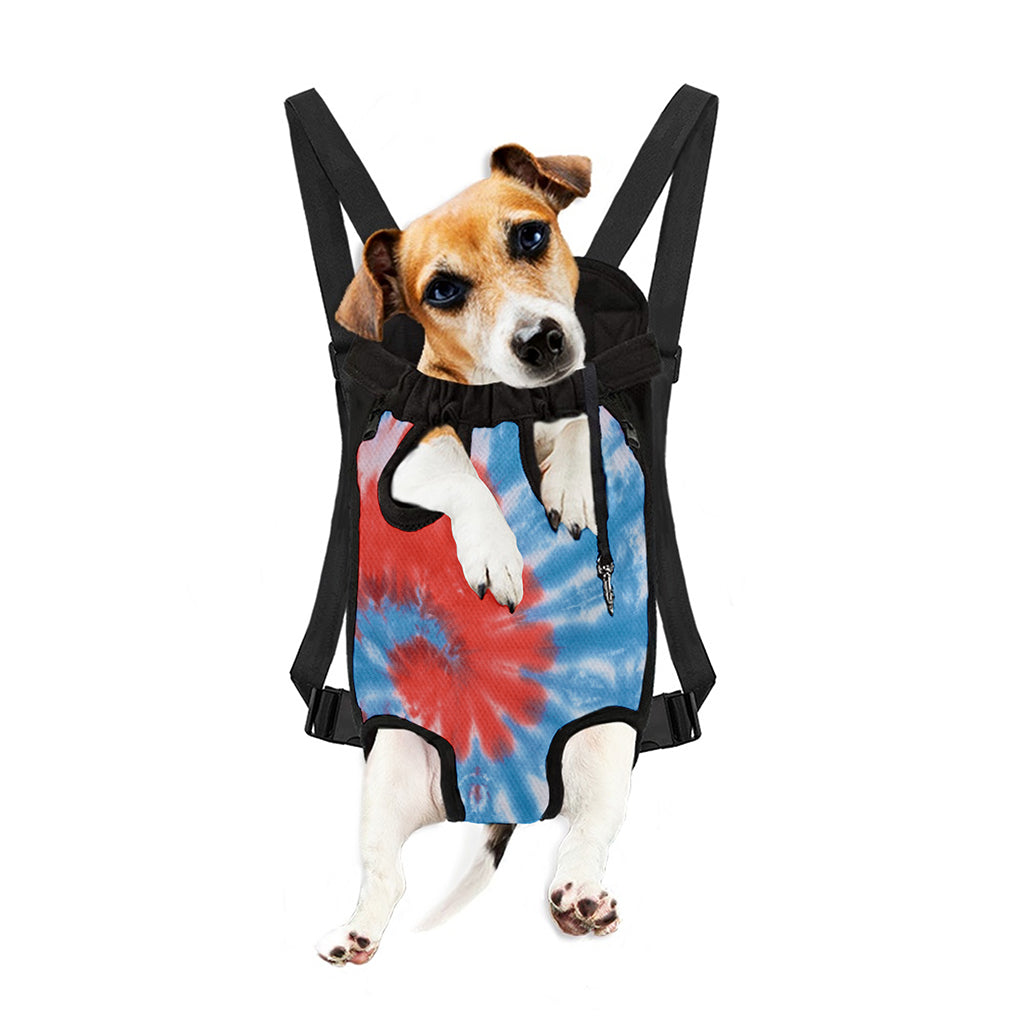 Orange And Blue Tie Dye Print Pet Carrier Backpack