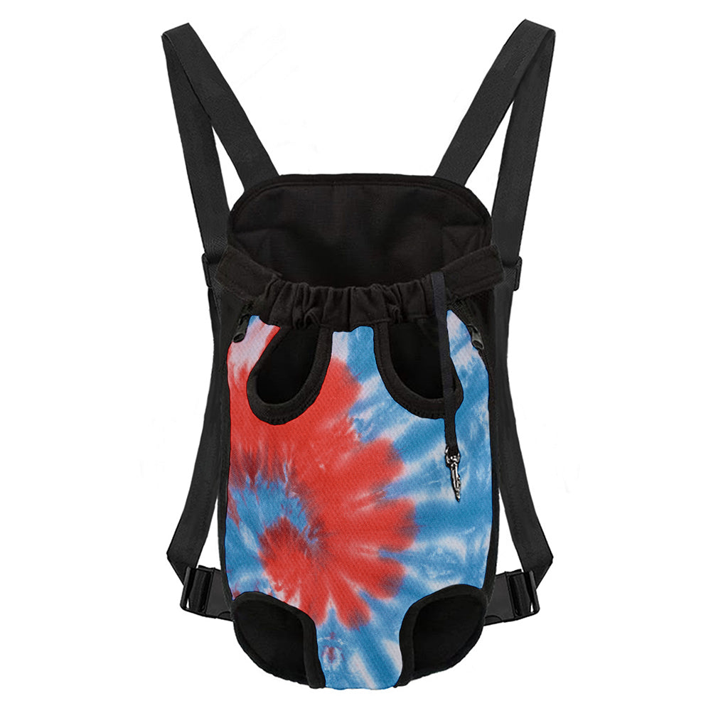 Orange And Blue Tie Dye Print Pet Carrier Backpack