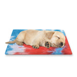 Orange And Blue Tie Dye Print Pet Cooling Mat Cover