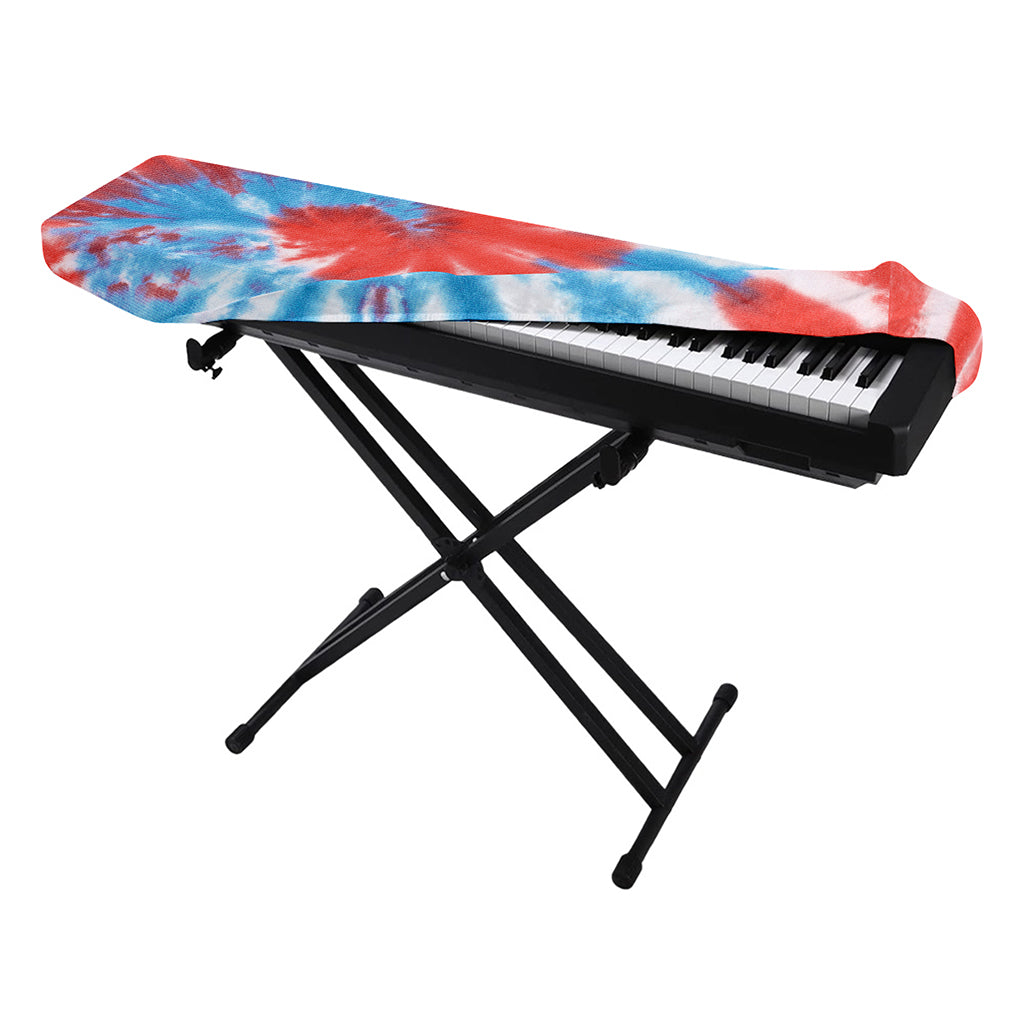Orange And Blue Tie Dye Print Piano Keyboard Cover