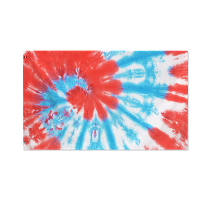 Orange And Blue Tie Dye Print Polyester Flag