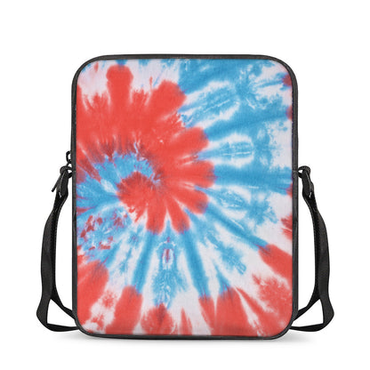 Orange And Blue Tie Dye Print Rectangular Crossbody Bag