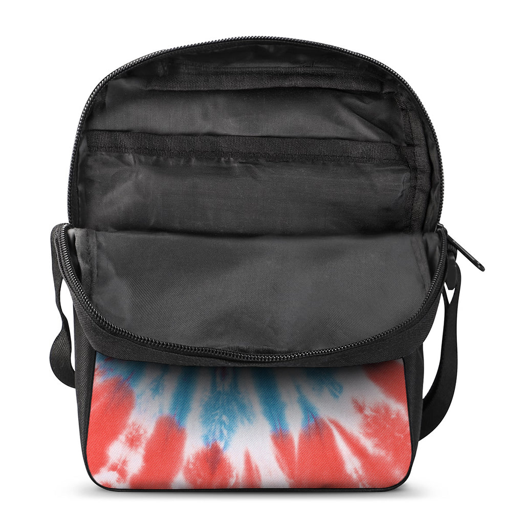 Orange And Blue Tie Dye Print Rectangular Crossbody Bag