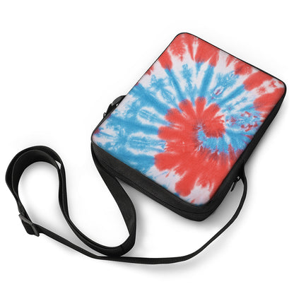 Orange And Blue Tie Dye Print Rectangular Crossbody Bag