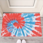 Orange And Blue Tie Dye Print Rubber Doormat