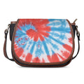 Orange And Blue Tie Dye Print Saddle Bag