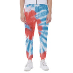 Orange And Blue Tie Dye Print Scuba Joggers