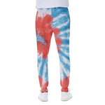 Orange And Blue Tie Dye Print Scuba Joggers