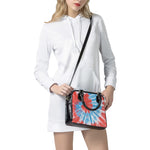 Orange And Blue Tie Dye Print Shoulder Handbag