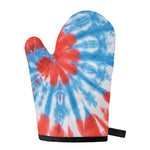 Orange And Blue Tie Dye Print Single Oven Mitt