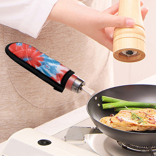 Orange And Blue Tie Dye Print Skillet Handle Cover