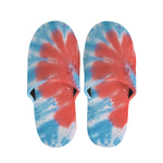 Orange And Blue Tie Dye Print Slippers