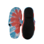 Orange And Blue Tie Dye Print Slippers