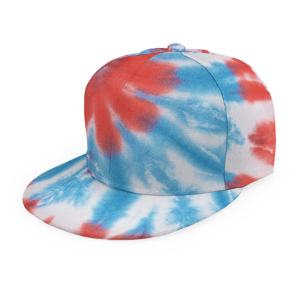Orange And Blue Tie Dye Print Snapback Cap