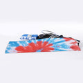Orange And Blue Tie Dye Print Sports Towel