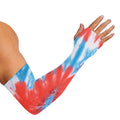 Orange And Blue Tie Dye Print Sun Protection Arm Sleeves