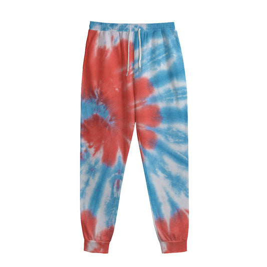 Orange And Blue Tie Dye Print Sweatpants