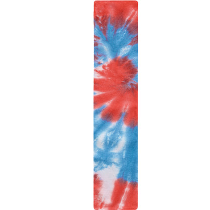 Orange And Blue Tie Dye Print Table Runner