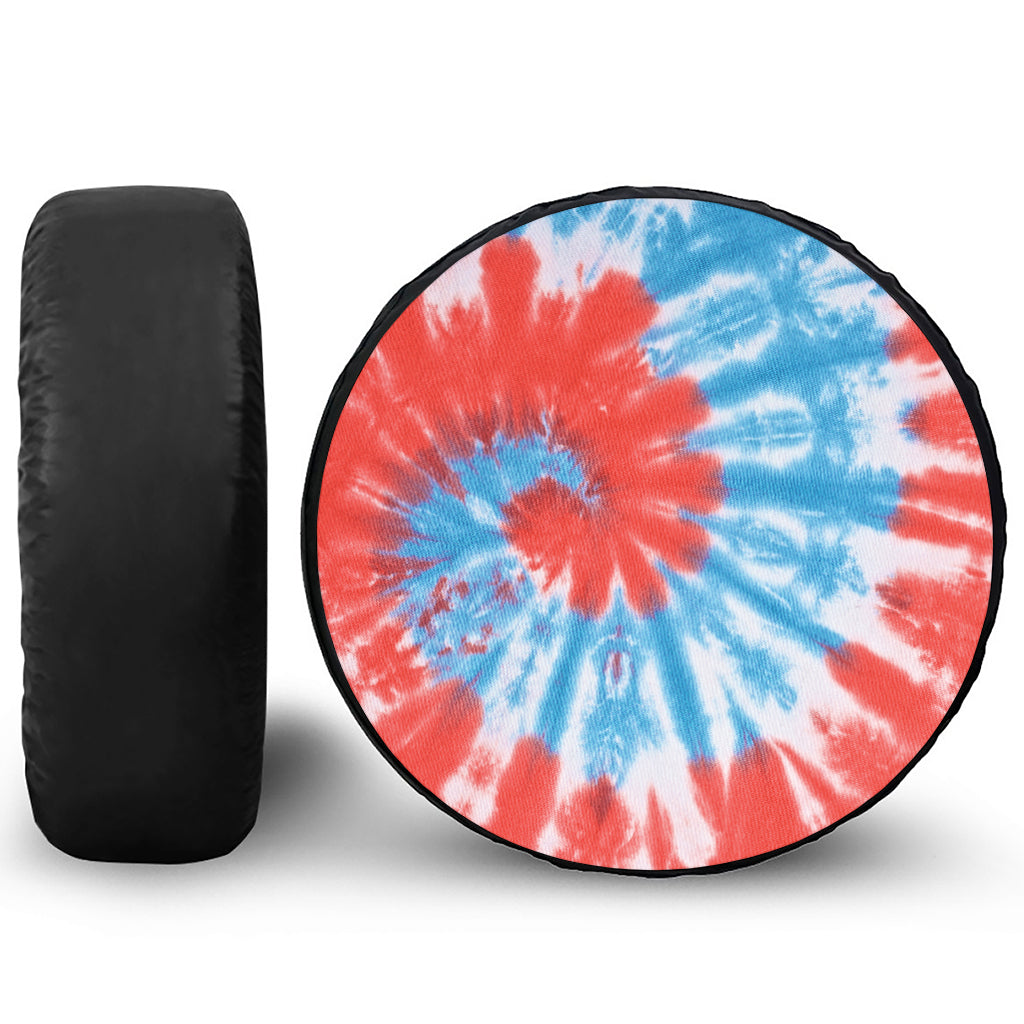 Orange And Blue Tie Dye Print Tire Cover