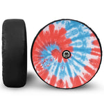 Orange And Blue Tie Dye Print Tire Cover With Camera Hole