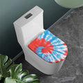 Orange And Blue Tie Dye Print Toilet Lid Cover
