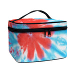 Orange And Blue Tie Dye Print Travel Makeup Bag