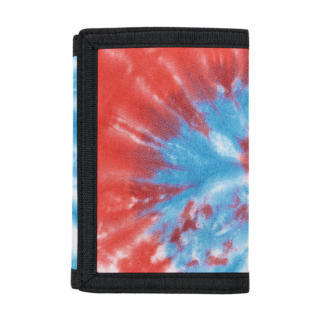 Orange And Blue Tie Dye Print Trifold Wallet