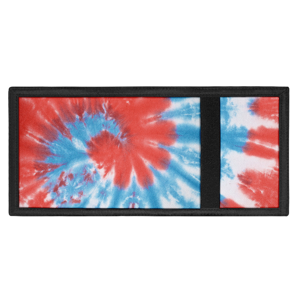 Orange And Blue Tie Dye Print Trifold Wallet