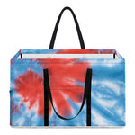 Orange And Blue Tie Dye Print Utility Tote Bag